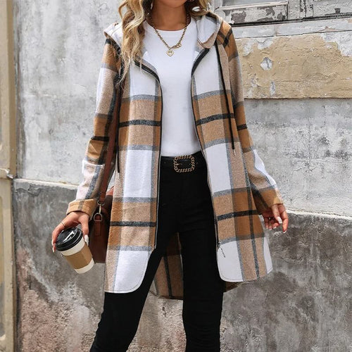 Manteau Mi-Long à Motif Graphique Amélie