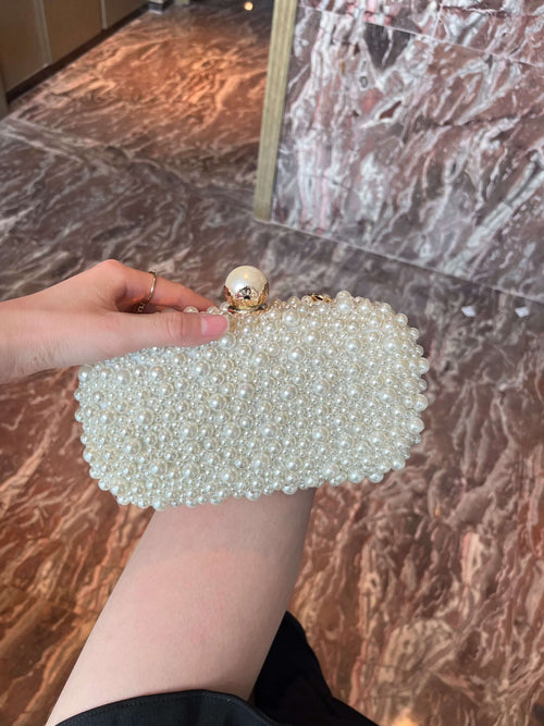 Minaudière de Soirée Perlée Maxence - Blanc