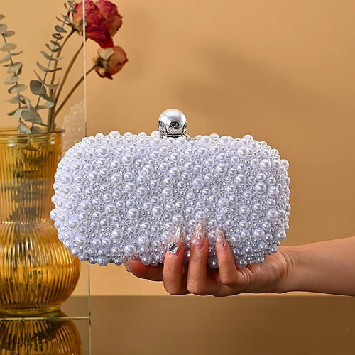 Minaudière de Soirée Perlée Maxence - Blanc