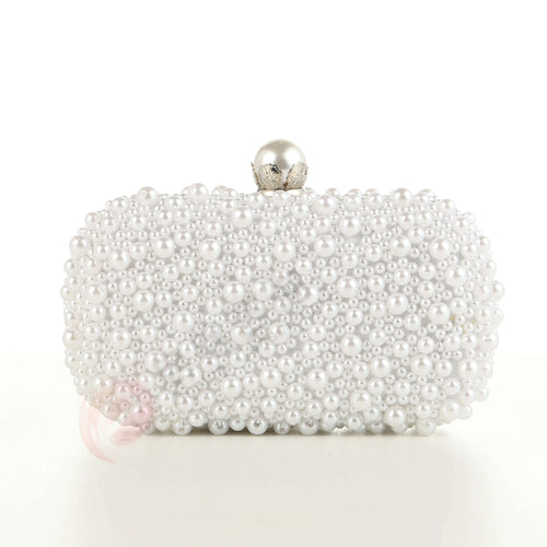 Minaudière de Soirée Perlée Maxence - Blanc