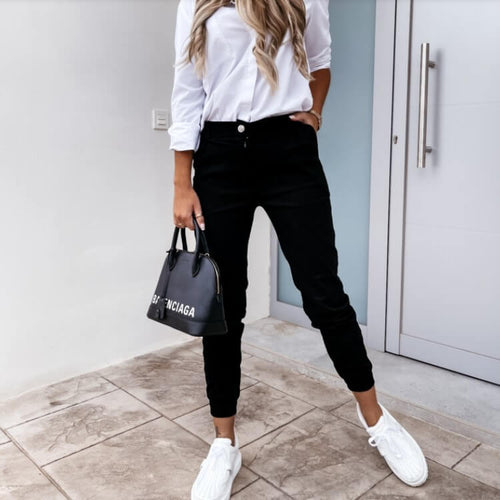 Pantalon Cigarette Taille Haute Arcangèle - Noir / 34