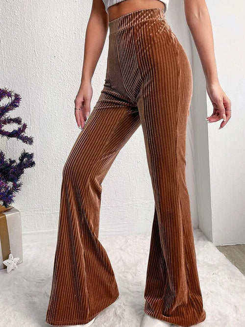 Pantalon Évasé en Velours Côtelé Brise