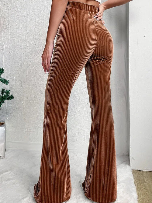 Pantalon Évasé en Velours Côtelé Brise