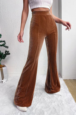 Pantalon Évasé en Velours Côtelé Brise - Brun / 34