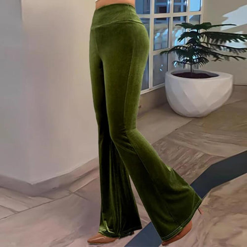 Pantalon Flare en Velours Taille Haute Anselmine