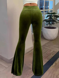Pantalon Flare en Velours Taille Haute Anselmine