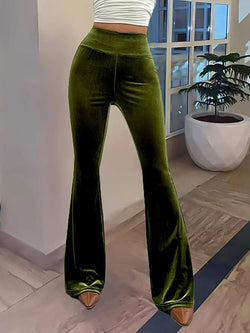 Pantalon Flare en Velours Taille Haute Anselmine