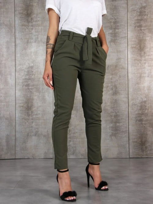 Pantalon Fuselé Taille Haute Arabelle - Vert / 34