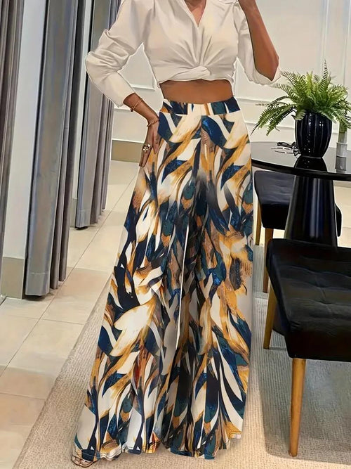 Pantalon Large Fluide Imprimé Candeur - Géométriques / 34