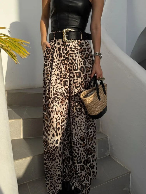 Pantalon Large Léopard Elisane
