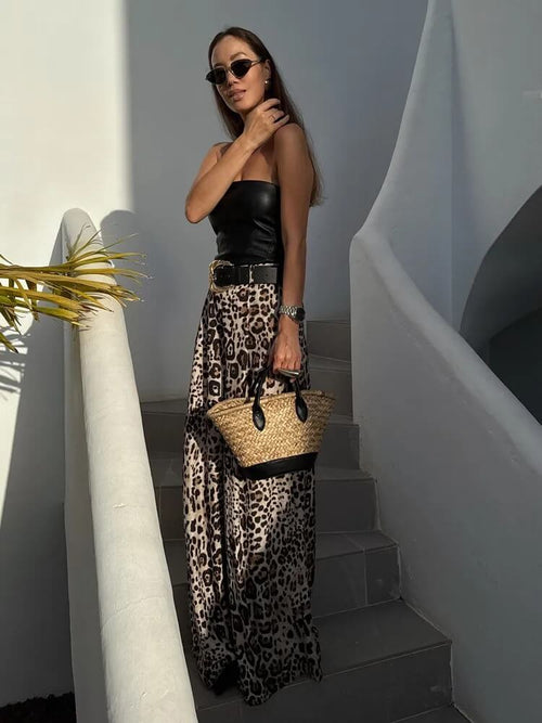 Pantalon Large Léopard Elisane