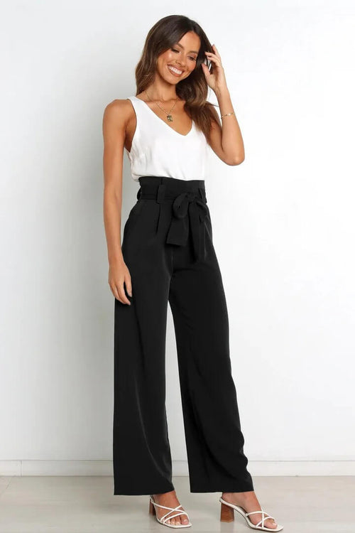 Pantalon Large Taille Haute Amalia - Noir / 34