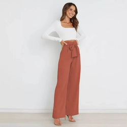 Pantalon Large Taille Haute Amalia - Orange / 34