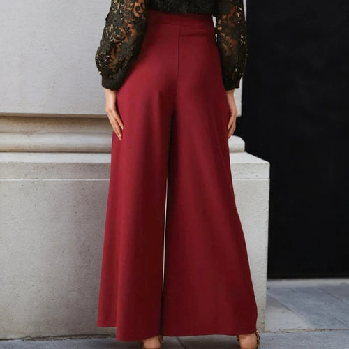 Pantalon Palazzo Taille Haute Plissé Comète