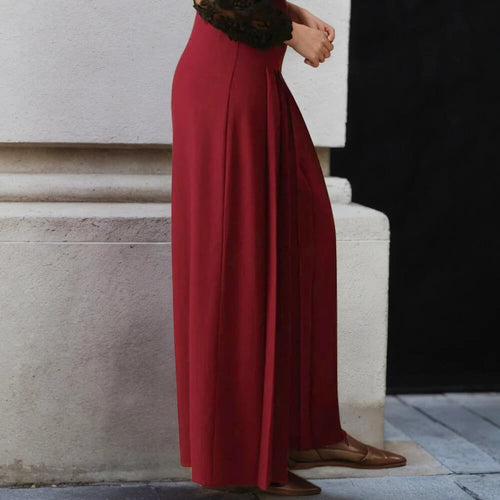Pantalon Palazzo Taille Haute Plissé Comète