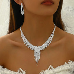 Parure Complète en Strass 4 Pièces Quitterie - Argent