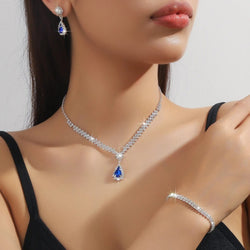 Parure de Bijoux 3 Pièces Pervenche - Bleu Royal