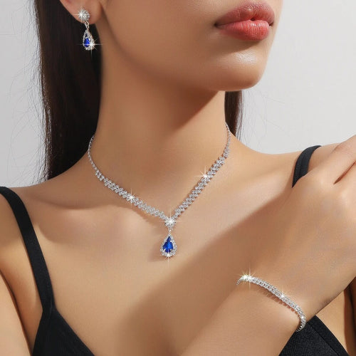 Parure de Bijoux 3 Pièces Pervenche - Bleu Royal