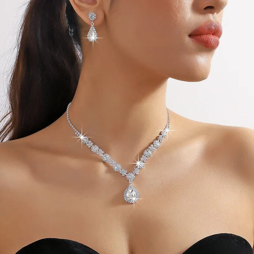 Parure de Bijoux en Strass Ondine - Blanc