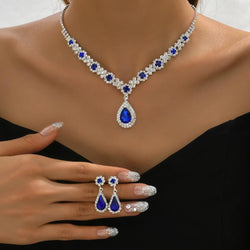 Parure de Bijoux en Strass Ondine - Bleu Royal