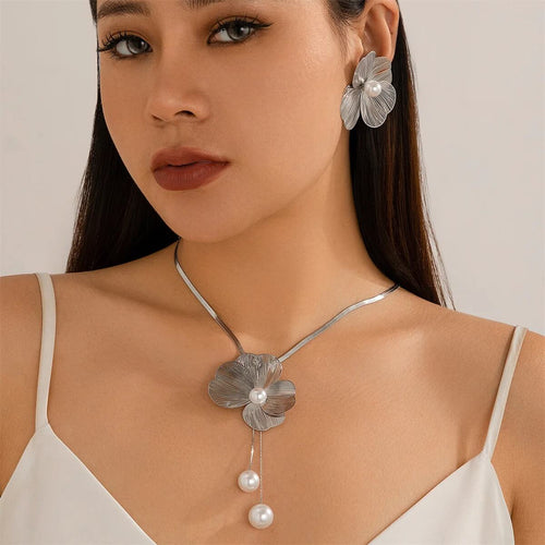 Parure de Bijoux Florale Pélagie - Argent