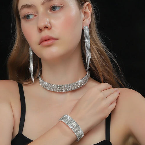 Parure de Bijoux Strass Olympe - Argent
