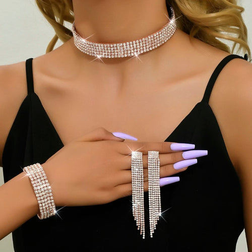 Parure de Bijoux Strass Olympe - Or rose