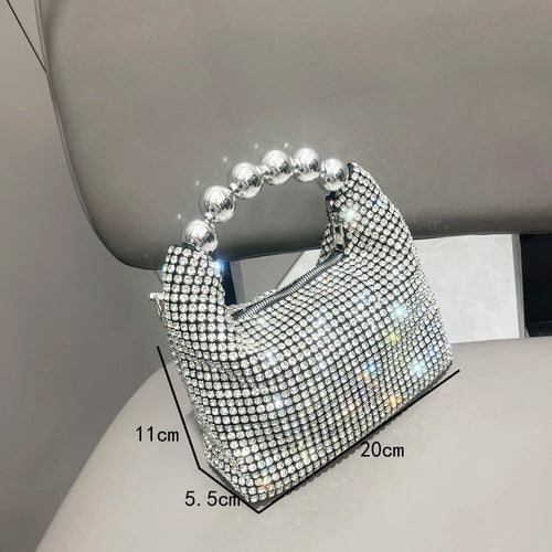 Pochette de Soirée en Strass Madelon - Argent
