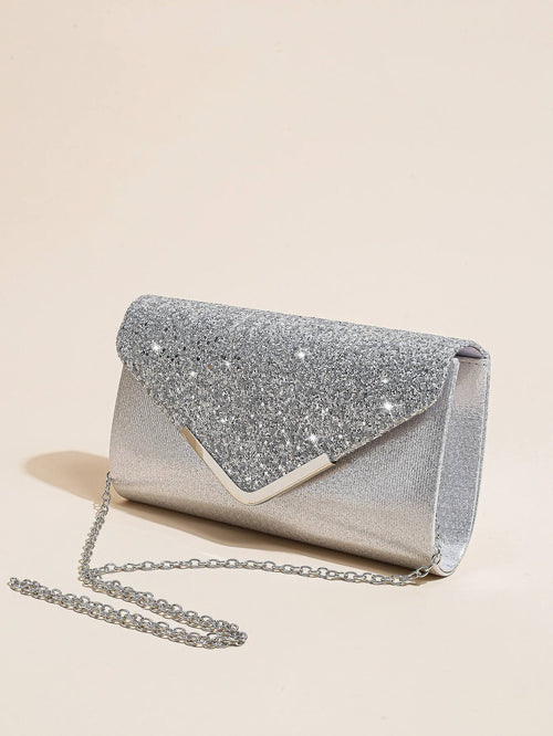 Pochette de Soirée Pailletée Mayeule - Argent