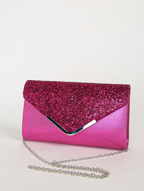 Pochette de Soirée Pailletée Mayeule - Fushia