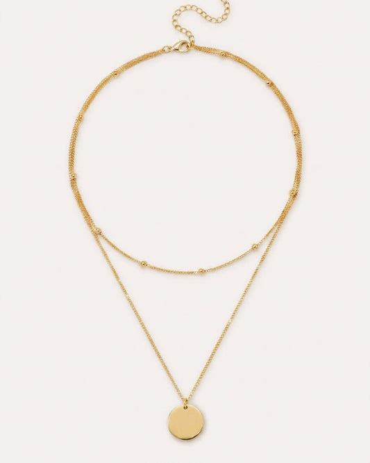Thea Coin Layered Necklace - Onyxelle