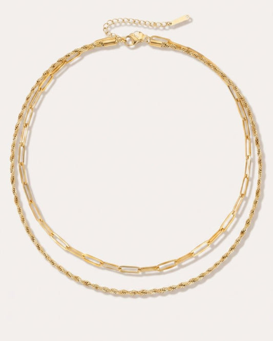 Nyra Layered Necklace Duo - Onyxelle