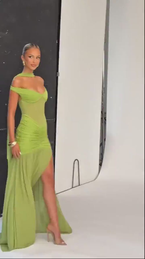 Robe Longue Bustier Drapée Aveline
