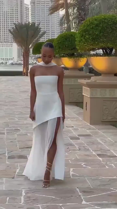 Robe en Satin Sans Bretelles Portofino
