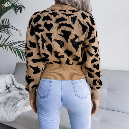 Pull à Col Montant Imprimé Animalier Loriane