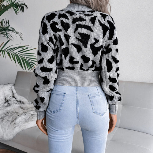 Pull à Col Montant Imprimé Animalier Loriane