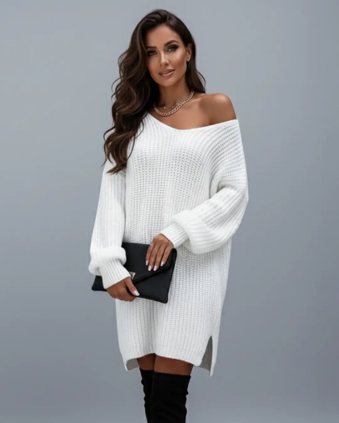 Pull Cocoon Lérane — Maille Ajourée Longue-Abricot-