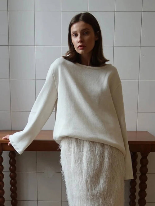 Pull Col Bateau Dos Nu Nirasy - Blanc / 34