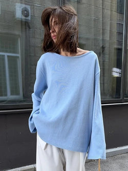 Pull Col Bateau Dos Nu Nirasy - Ciel / 34