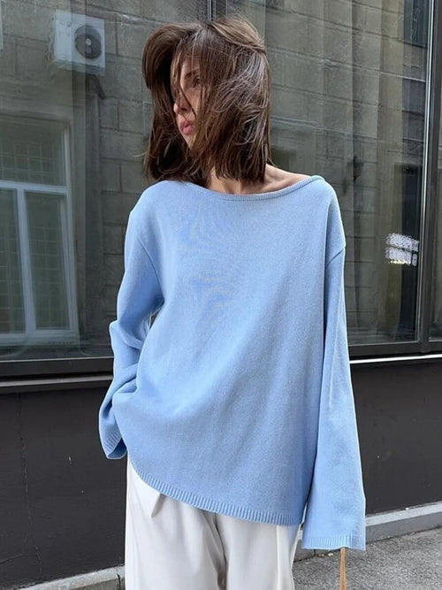 Pull Col Bateau Dos Nu Nirasy - Ciel / 34