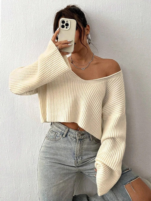 Pull Court Asymétrique en Maille Sophrine