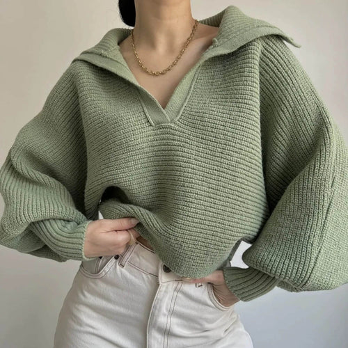 Pull Court en Maille à Col Polo Sylarie - Vert / 34