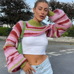Pull Court en Maille Rayée Télyna - Rayé / 34