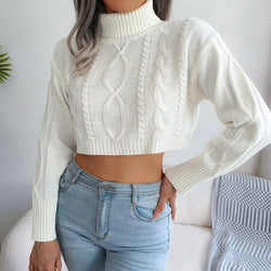 Pull Court en Maille Torsadée Elaria