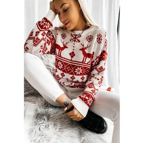 Pull de Noël à Motifs Jacquard Aurelise