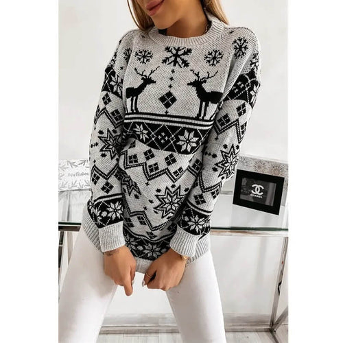 Pull de Noël à Motifs Jacquard Aurelise