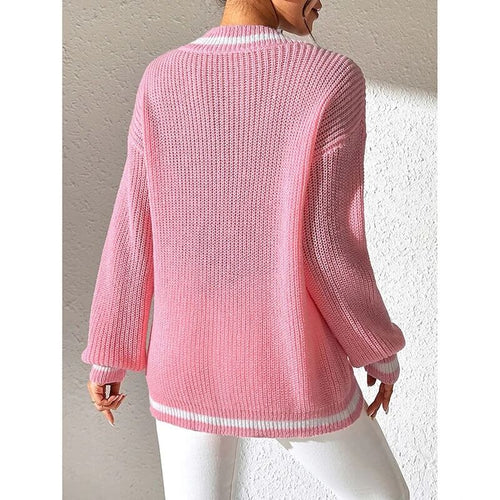 Pull en Maille à Col V Contrastant Myrise