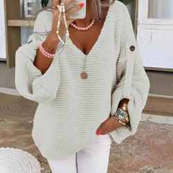Pull en Maille Col V Selina - Blanc / 34