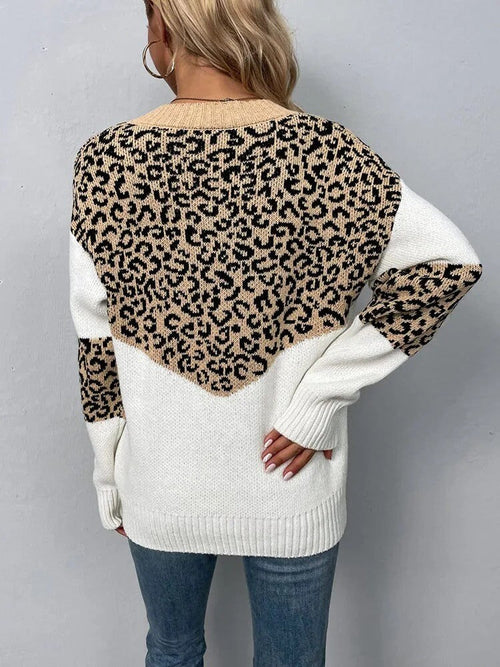 Pull en Maille Imprimé Léopard Elowise