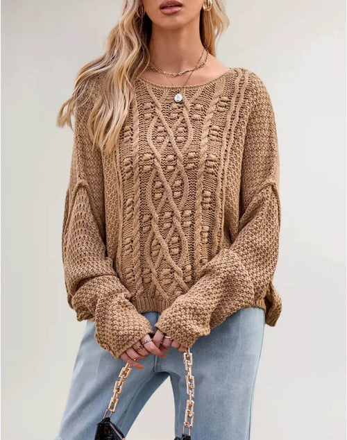 Pull en Maille Torsadée Sélina - Beige / 34